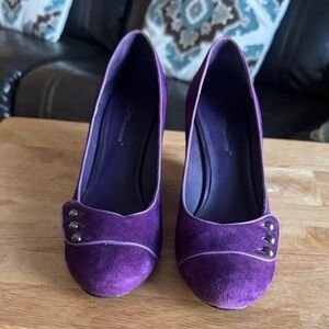 BCBGeneration Purple Heels with Stud Accents